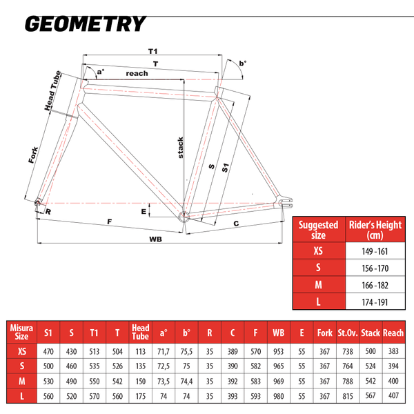 cinelli tipo pista size chart